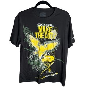 US Army Can You Make The Cut Go Army Recruiting‎ Black Short Sleeve T-Shirt Sz L